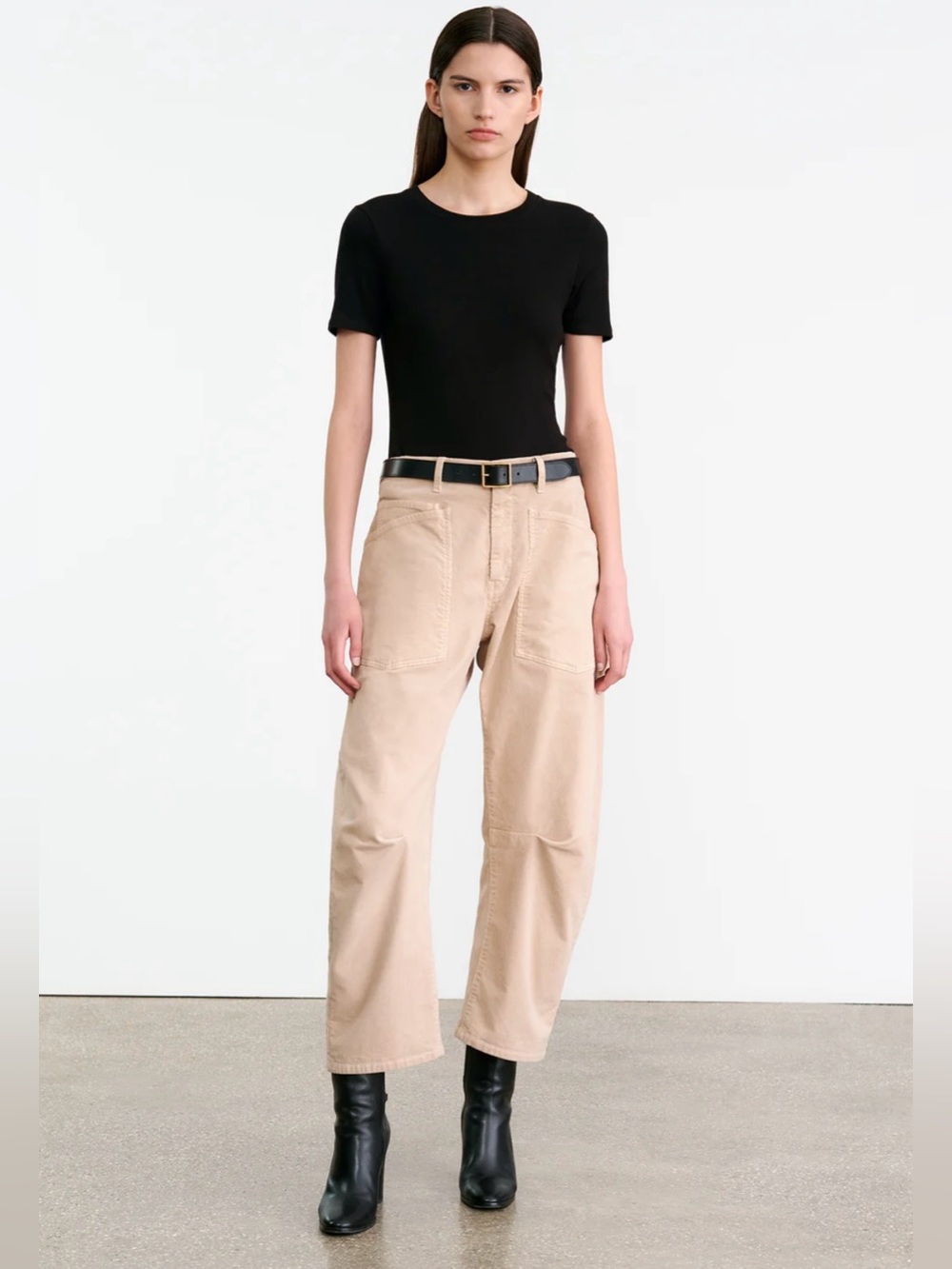 Nili Lotan Shon Corduroy Pant Sz 10 in Light Blush NWT Barrel
